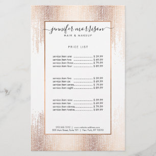 Glam Script Rose Gold Confetti Rain Flyer