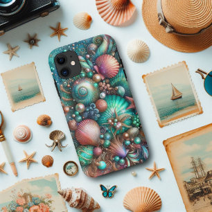 Glam Seashell Splendour Mint Coral iPhone 11 Case