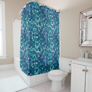 Glam Sequins Grid Texture Modern Pattern Shower Curtain