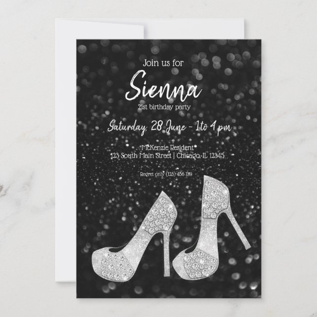 Glam Shoes High Heels for all occasions Invitation (Front)