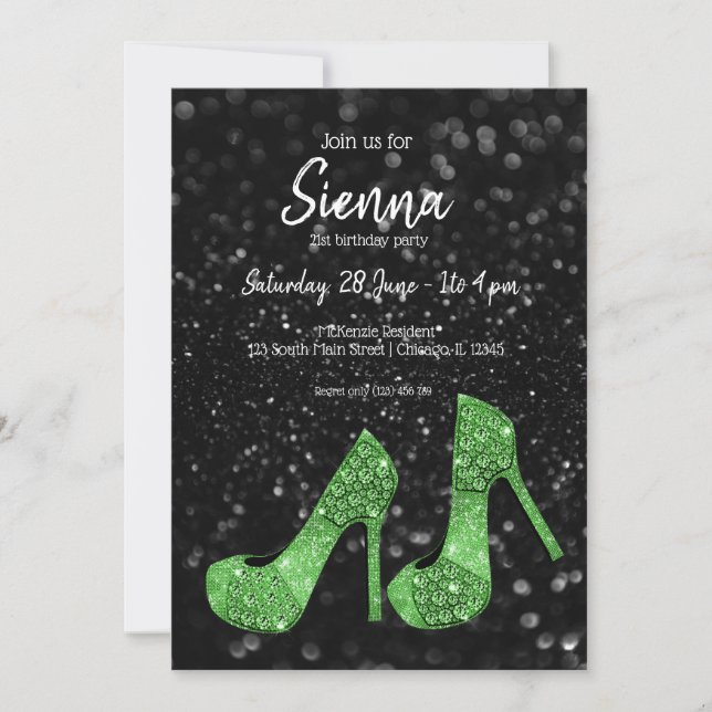 Glam Shoes High Heels for all occasions Invitation (Front)