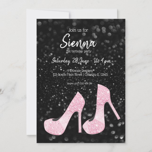 Glam Shoes High Heels for all occasions Invitation (Front)