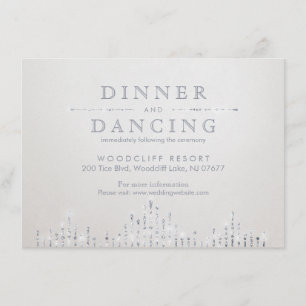 Glam silver art deco vintage wedding reception enclosure card