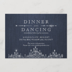 Glam silver art deco vintage wedding reception enclosure card