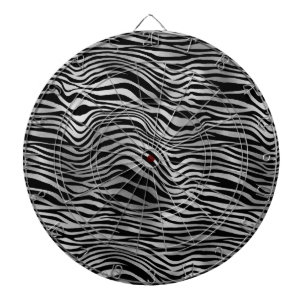 Glam Silver Black Zebra Print Dartboard