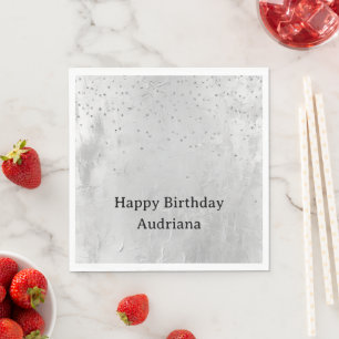 Glam Silver Confetti Napkin
