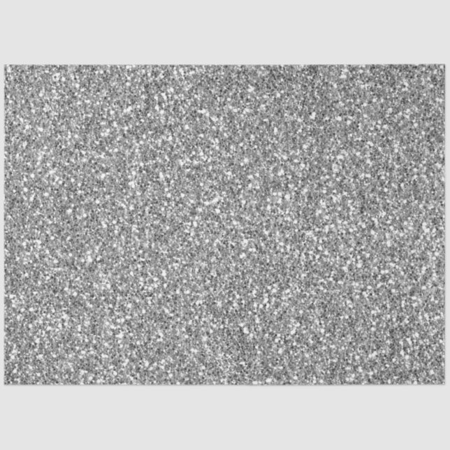 Glam Silver Faux Glitter Tissue Paper (Front)