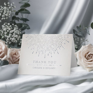 Glam silver glitter deco vintage wedding thank you