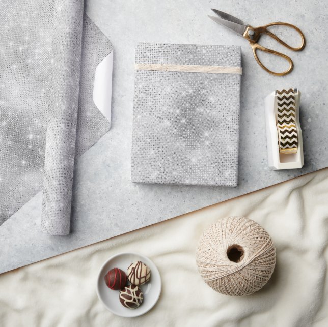 Glam Silver Sparkle Wrapping Paper (Crafts)