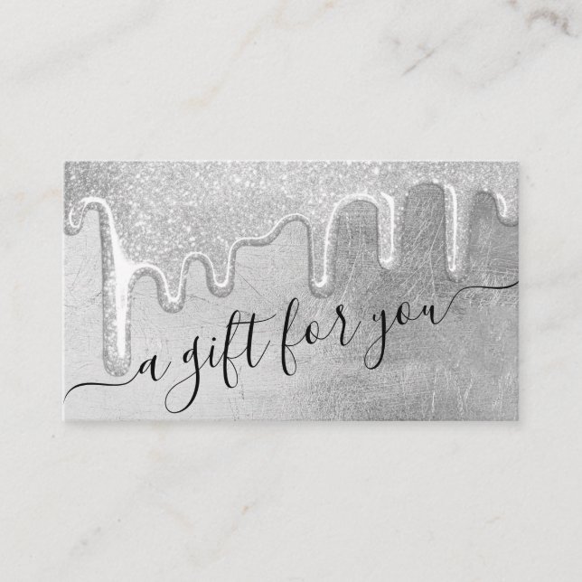 Glam Silver Thick Glitter Drip Gift Certificate (Front)
