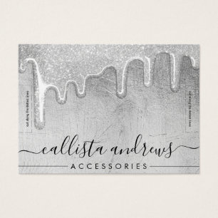 Glam Silver Thick Glitter Drips  Bracelet Display