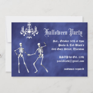 Glam Skeletons on Purple Haze Halloween Invite