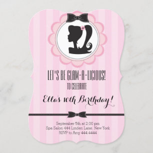 Glam Spa Birthday Party Invitation