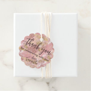 Glam Spa Party Faux Glitter Thank You Favour Tags