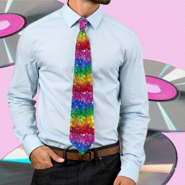 Glam Sparkle Colourful Rainbow Sequins Tie (Creator Uploaded)