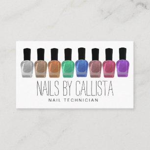 Glam Sparkly Colourful Glitter Polish Nail Tech Business Card