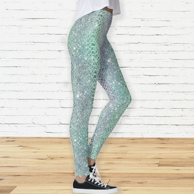 Glam Sparkly Diamond Snakekin Pattern Leggings (Creator Uploaded)