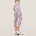 Glam Sparkly Pink Diamond Tiger Stripes Capri Leggings<br><div class="desc">This chic design features a digital image made up of sparkly iridescent diamond chips arranged in a pattern imitating tiger stripes in shimmering shades of pink and purple.</div>