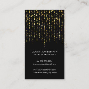 Glam String Lights   Chic Faux Gold Foil Business Card
