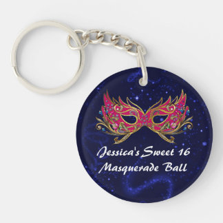 Glam Sweet 16 Masquerade Mask Key Chain
