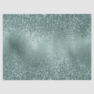 Glam Teal  Aqua Pine Green Glitzy Glitter Tissue Paper