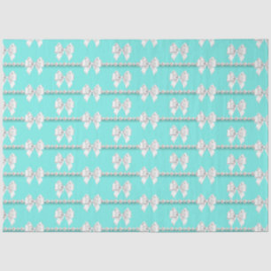 Glam Teal Aqua Tiffany Pearls Theme Formal Tissue Paper