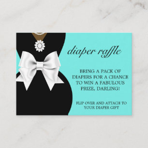 Glam Teal Ethnic Tiffany Baby Shower Diaper Raffle Enclosure Card