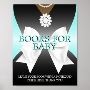 Glam Teal Tiffany Baby Shower Books for Baby Sign