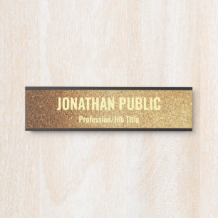 Glam Template Modern Black And Gold Trendy Door Si Sign