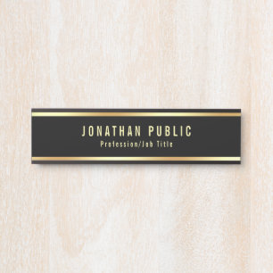 Glam Template Modern Black And Gold Trendy Door Sign