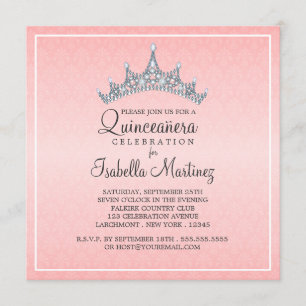 Glam Tiara Quinceanera Celebration Invitation