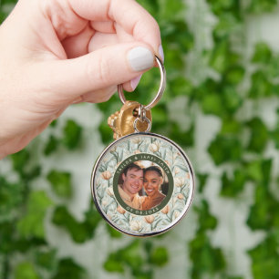 Glam Tulip Sparkle Barn Wedding Key Ring