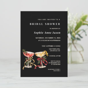 Glam Vegas Watercolor Casino Gold Bridal Shower Invitation