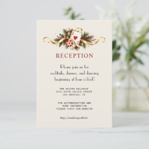 Glam Vegas Watercolor Casino Night Gold Wedding Enclosure Card