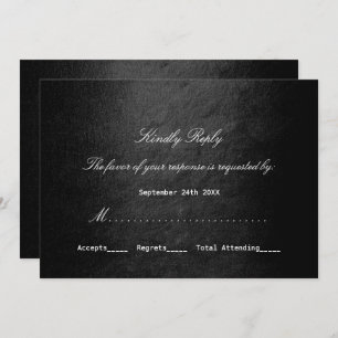 Glam Vip Black Personalized RSVP Minimalism Invitation