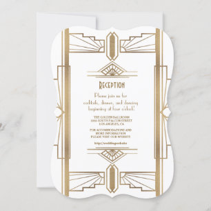 Glam White1920's Great Gatsby 1920s Reception Invitation