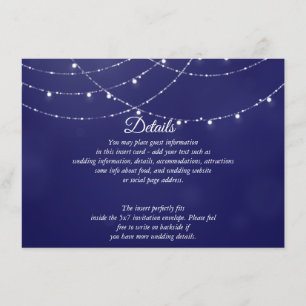 Glam White Fairy Lights Blue  DETAILS Card