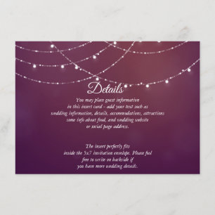 Glam White Fairy Lights Pink Purple DETAILS Card