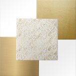 Glam White Gold Leaves Tile<br><div class="desc">White tile with gold leaves.</div>