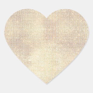 Glam White Gold Sparkle Heart Sticker