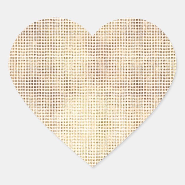 Glam White Gold Sparkle Heart Sticker (Front)