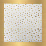 Glam White Gold Stars Tile<br><div class="desc">White tile with gold stars.</div>