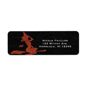 Glam Witch Flying on Broom Halloween Party