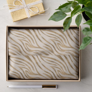 Glam Zebra Stripes Pattern Safari Gold ID1151 Tissue Paper