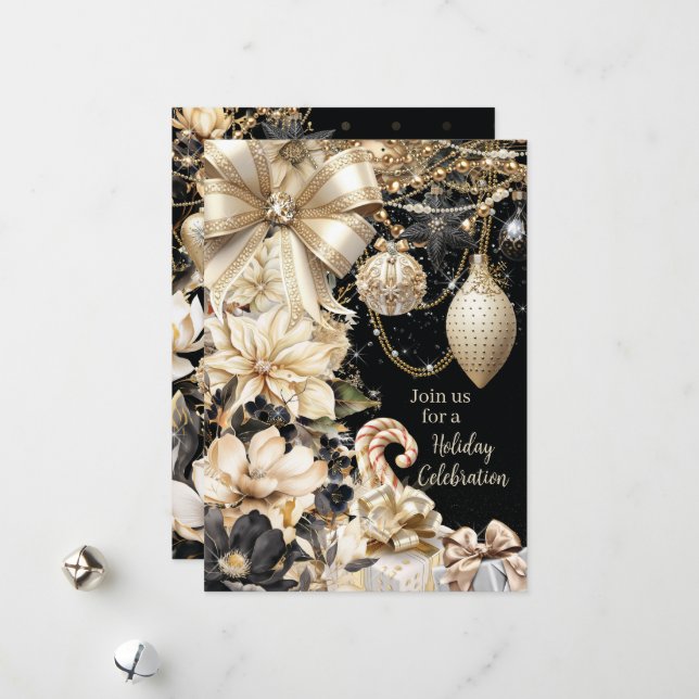 Glaminour Holiday Party Invitation (Front/Back In Situ)