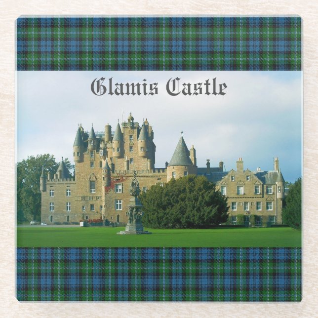 Glamis Castle Angus Scotland Scenic  Glass Coaster (Front)