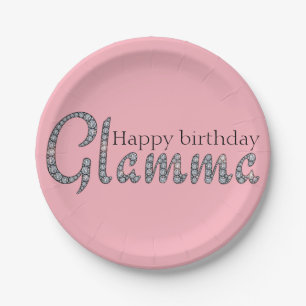 Glamma bling paper plates