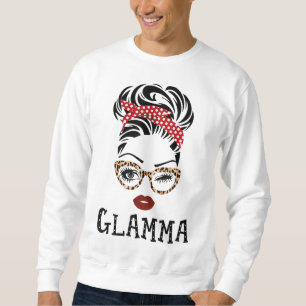 Glamma Face Wink Eyes Family Matching Grandma Gift Sweatshirt
