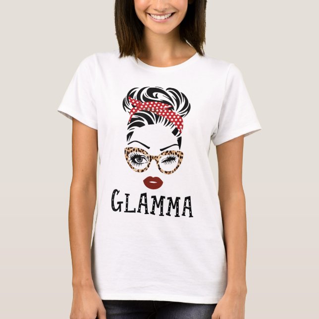 Glamma Face Wink Eyes Family Matching Grandma Gift T-Shirt (Front)
