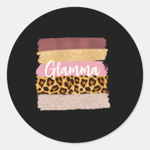 Glamma Glam Ma Nana Leopard Classic Round Sticker